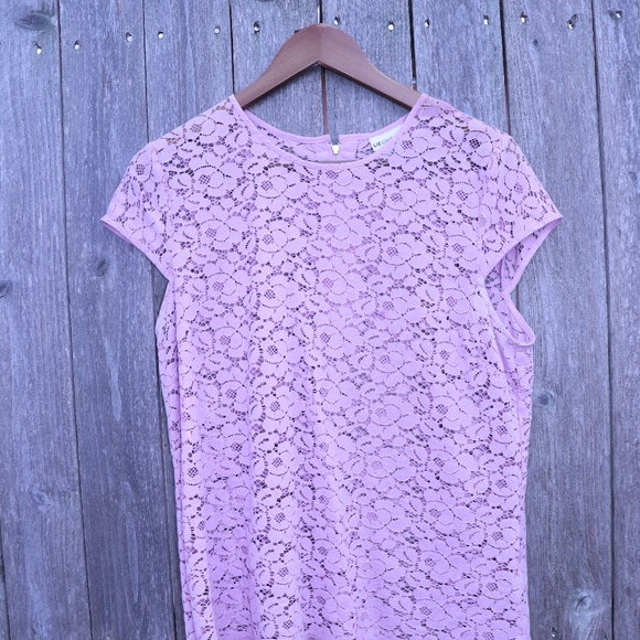 Pink Lace Liz Claiborne cap sleeve top - Picture 1 of 5